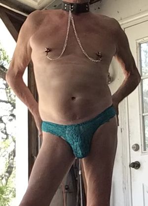 Panties and nipple clamps! Mmmm