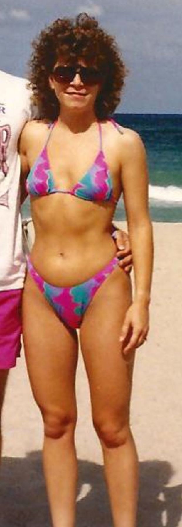 Brunette Milf on Beach with cuck hubby