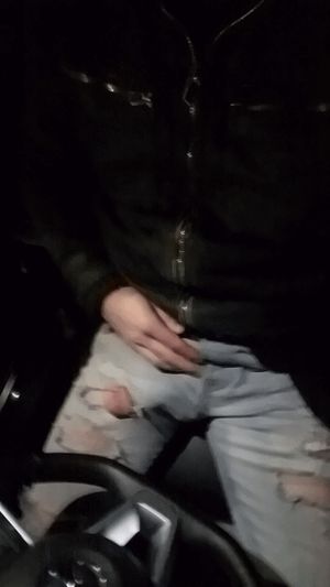 Ripped jeans public cock