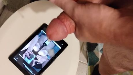 spraying cum all over Anon8020's amazing tits