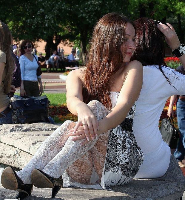 sexy in white fishnets