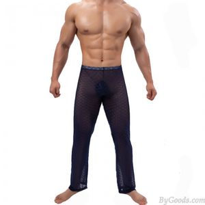 Sexy Pantalon Slip en maille rhombique Poule mouillée Slip Pantalon Pour des hommes Lingerie