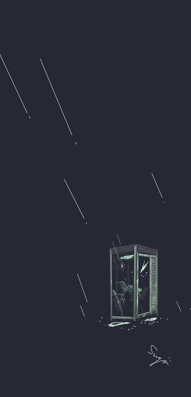 telephone booth in black