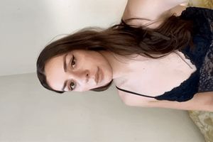 Shemale in lingerie jerking