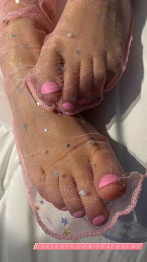 Sexy Pink nail polish pedicure in pink mesh socks