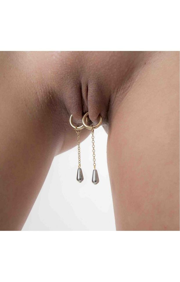 Baci - Non-Piercing Gold Kisses Labia Jewelry