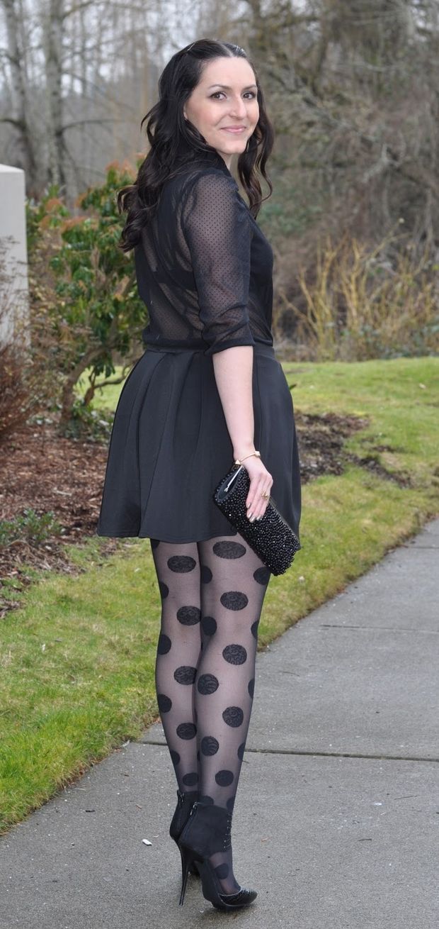 polka dotted pantyhose