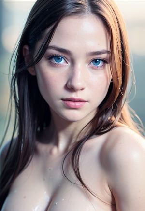 AI Gorgeous Brunette Blue Eyes