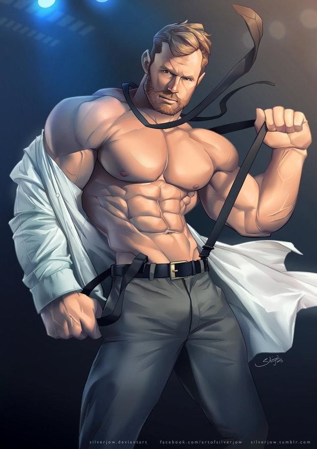 DILF stripping out of his work clothes