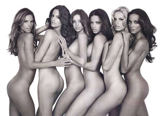 6 lined up naked
