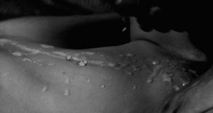 He sprays cum all over her sexy body