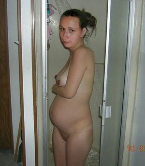 Pregnant wife in the shower
