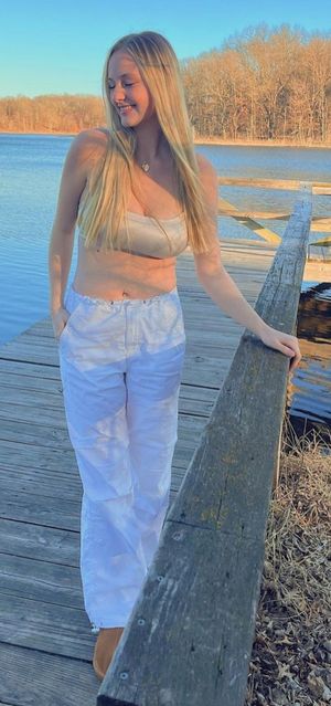 Anya big boobs on dock eyes closed