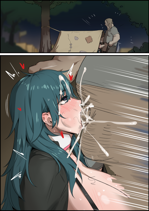 byleth taking old cock in her throat