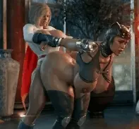 Supergirl pounding Catwoman's asshole