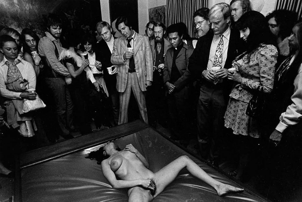 First in the club she had to masturbate in front of everybody.