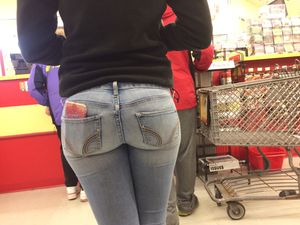 Beautifully curvy ass in tight jeans