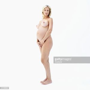 Blonde, pregnant nude