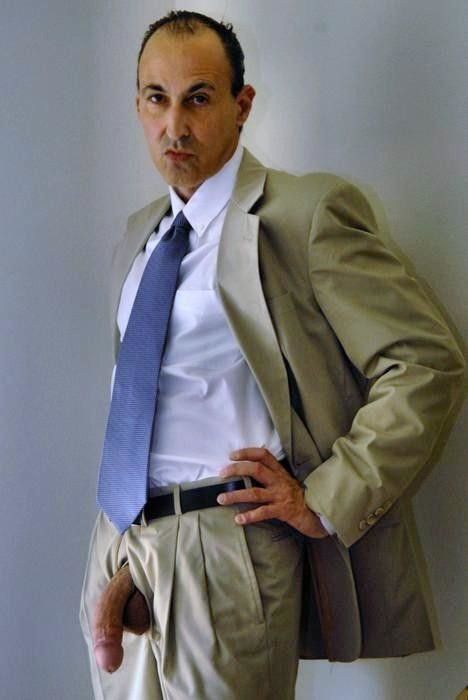 Men suit in dick
