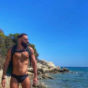 Sexy man in beach