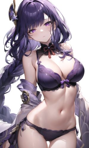Purple hair and purple lingerie