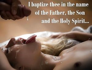 I Baptise thee in the name of the anti Christ, Lord Satan, Perversion, Depravity and Desire. Hail Satan!