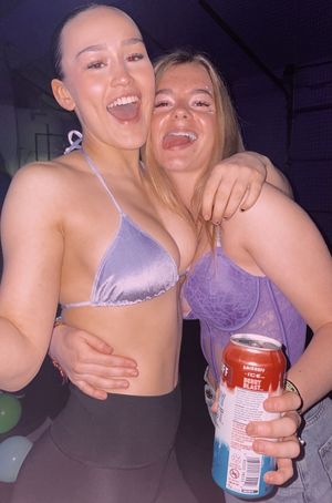 Elizabeth and friend bikini top