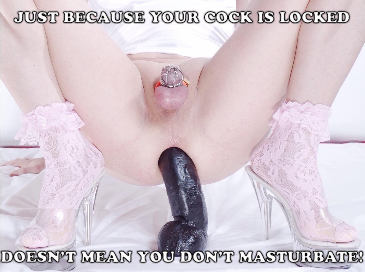 Just because your cock is locked, doesn't mean you don't masturbate!