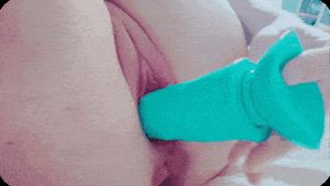 Wife fucking her tight swollen pussy after me and my friend just got done with her