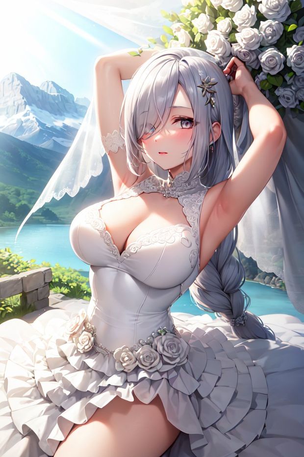 white rosed