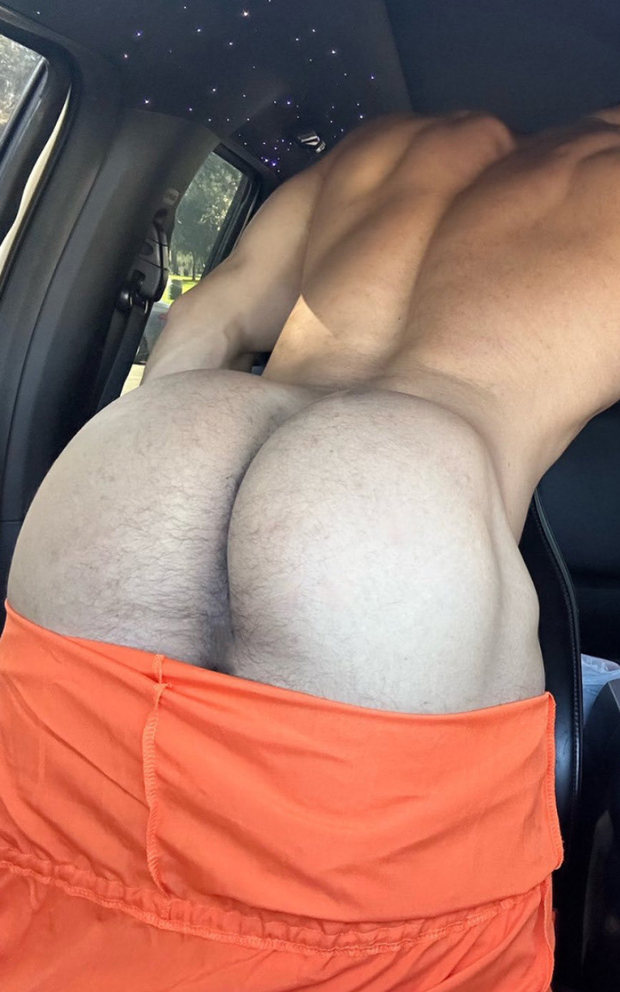 Baring his ass