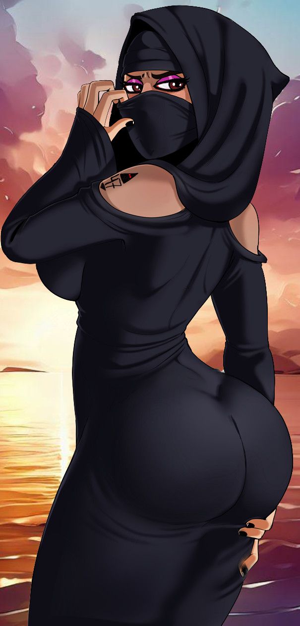 Sexy niqab woman with an amazing big butt