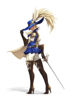 Sexy high-heels swordwoman