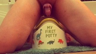 Sissy relearns how to potty