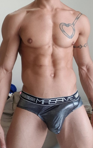 Bulging black undies
