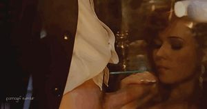 During the party she sneaks off and blow some dude