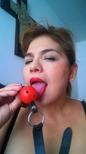 She's a slutty Mexican mom who ended up as an obedient sex slave, learned to love her once hated ballgag's as if it were a cock.