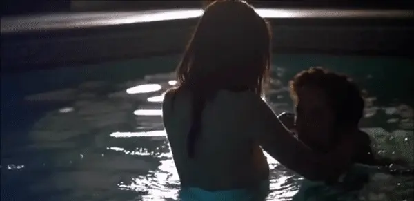 nude erotic couple in pool