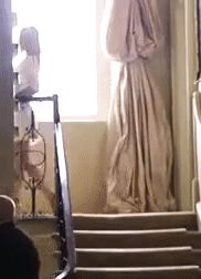 Sophia_Knight_sexy_white_dress_walking_up_stairs in reverse!