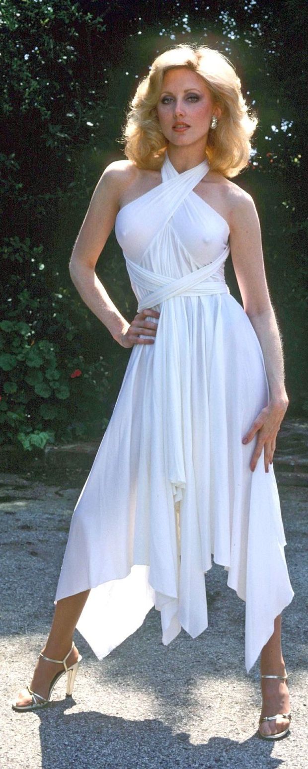 Morgan Fairchild Nips Out in White Dress