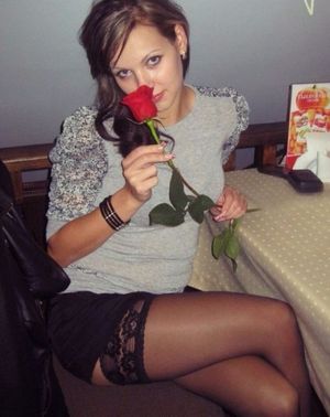 Wearing stockings on a date