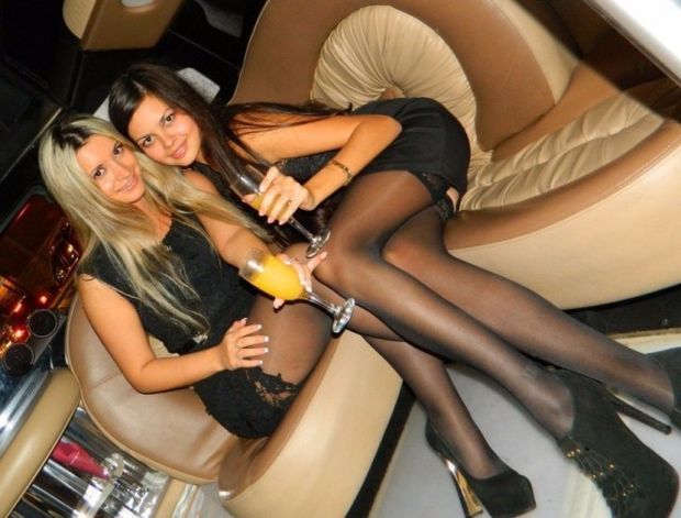 Partying in a limo