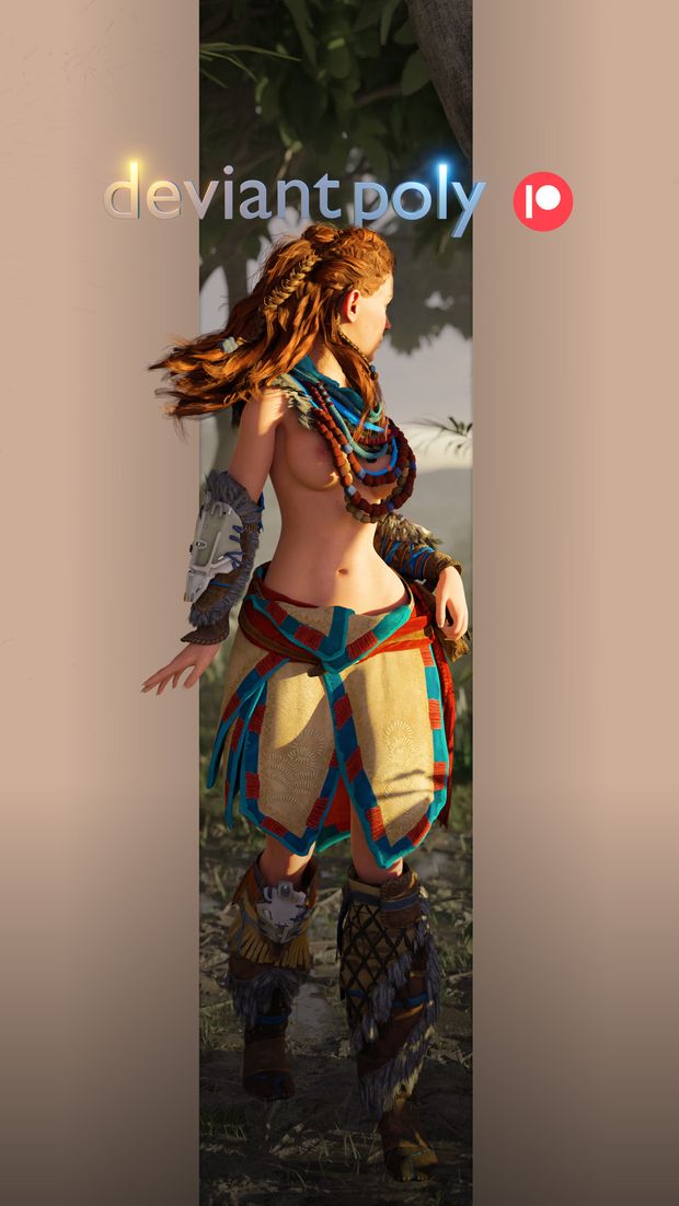 Aloy topless pinup