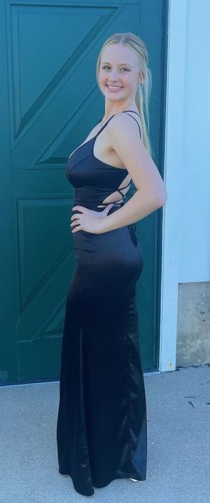 Anya black prom dress ass & tits