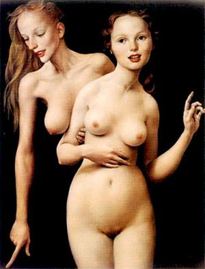 My girlfriend. And the one I really love. Her mother. John Currin
