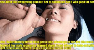 she swallowed her roommates cum every day. It was rare that she ever got to swallow her bfs cum. But she knew this was healthy!