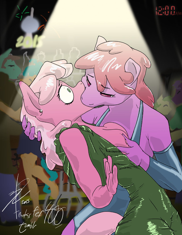 Cartoon lezdom kissing - My Little Pony - Artist: Threewontoo