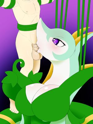 Cartoon femdom blowjob - Pokemon - Anthro female and human male - Artist: Gotobeido