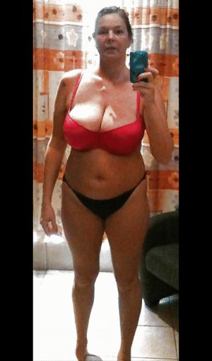 milf with huge tits in and out of her bikini