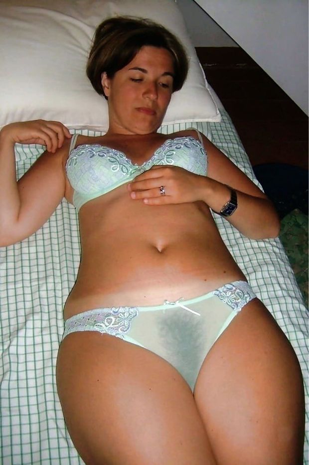 Wife’s bush showing through those panties